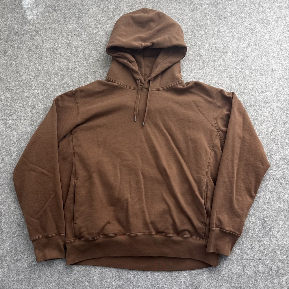 Uniqlo Men's Chocolate Brown Hoodie Sweatshirt Size L